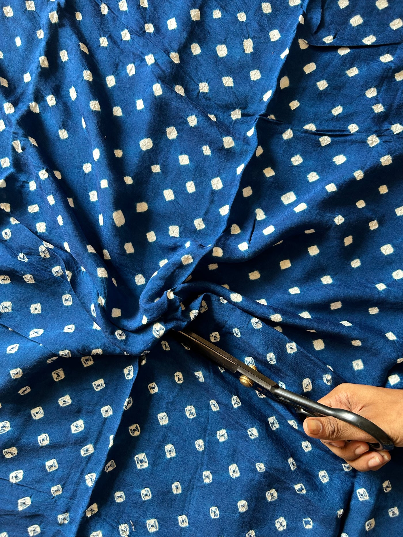 RAAT RANI: HANDMADE BANDHANI MODAL SILK KURTA FABRIC