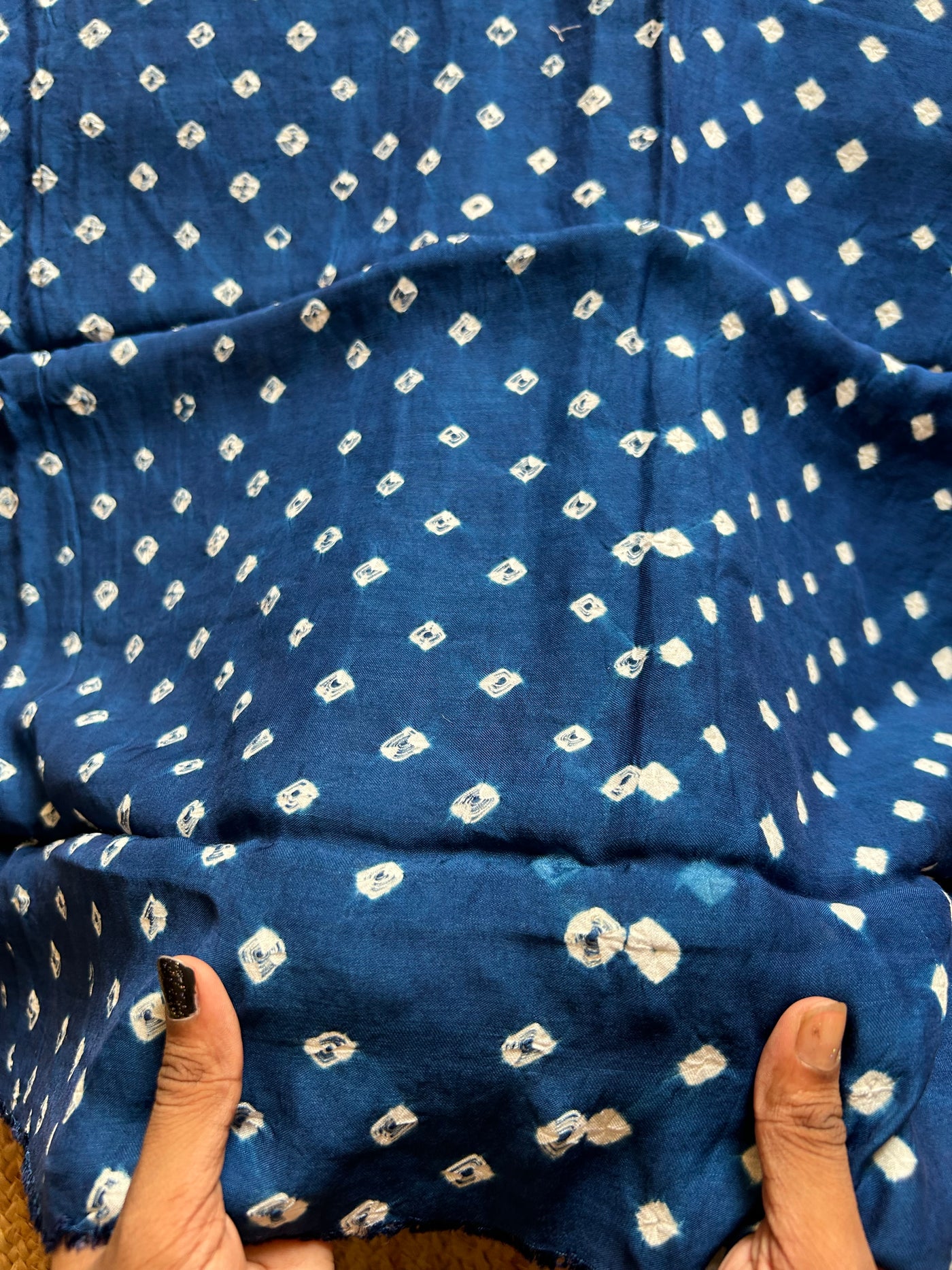 RAAT RANI: HANDMADE BANDHANI MODAL SILK KURTA FABRIC