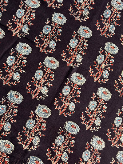 kaveri Handblock Printed Ajrakh cotton fabric