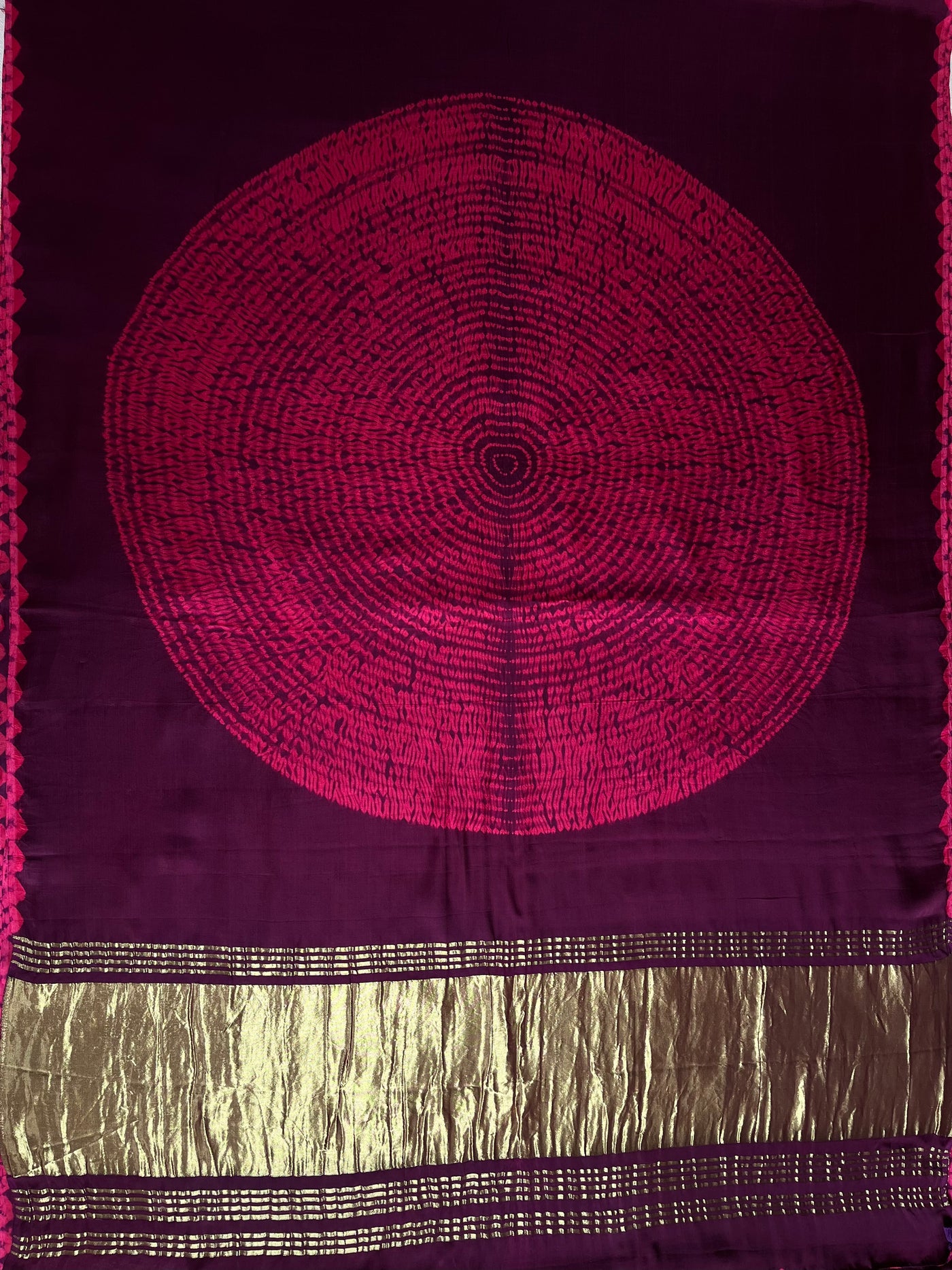 NIKITA: Handmade Shibori Dyed Modal Silk Tissue Pallu Saree