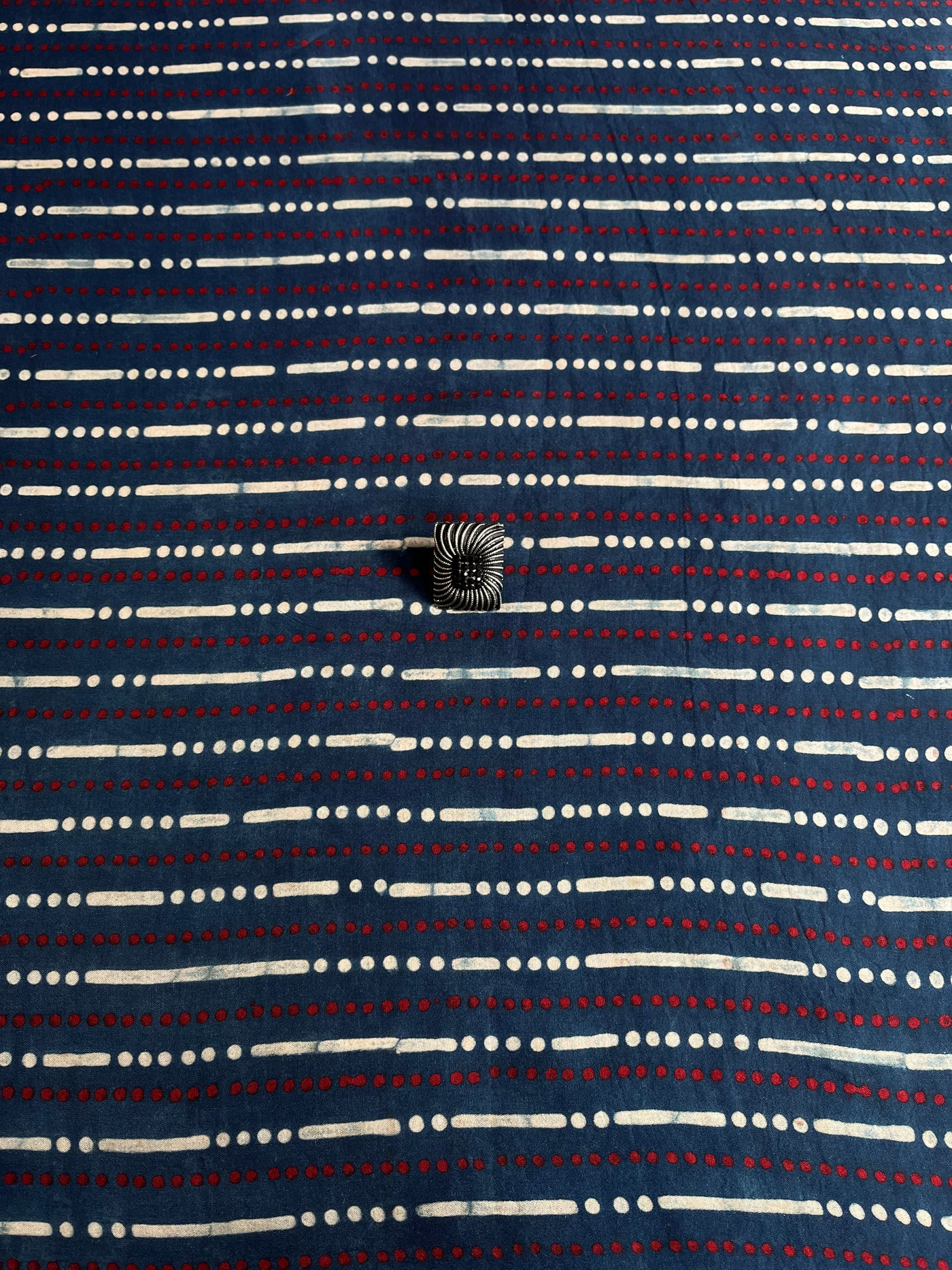 Dot & Lining Indigo : Handblock Printed Ajrakh Modal Silk Fabric