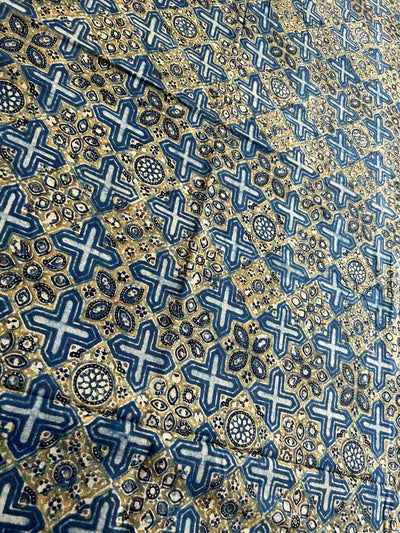 REVATI Handblock Printed Ajrakh cotton fabric