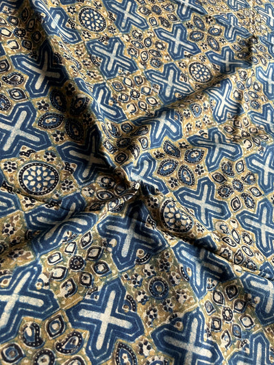 REVATI Handblock Printed Ajrakh cotton fabric