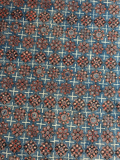 SINDHU Handblock Printed Ajrakh cotton fabric