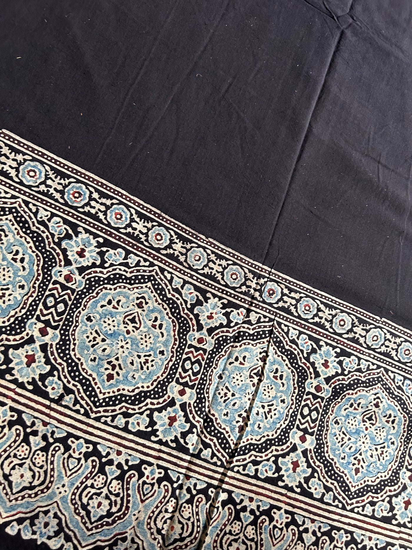 AMRAVATI Handblock Printed Ajrakh cotton fabric