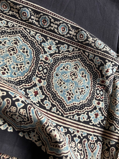 AMRAVATI Handblock Printed Ajrakh cotton fabric