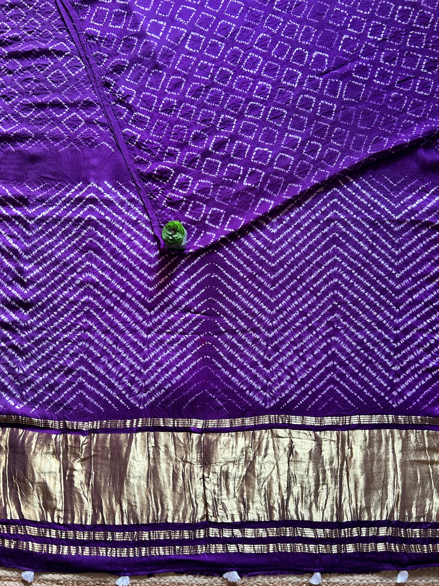 MANDAKINI: VIOLET,HANDMADE NUI SHIBORI MODAL SILK DESIGNER SAREE