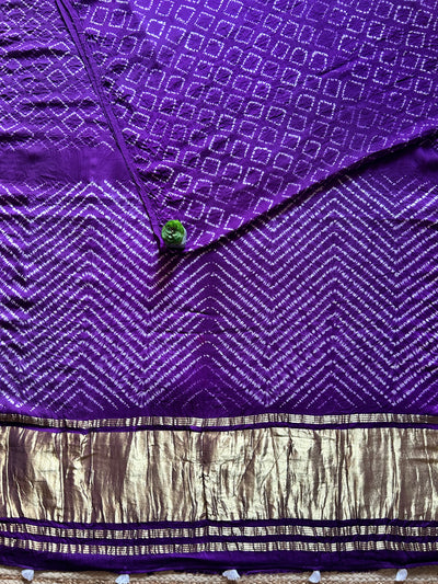 MANDAKINI: VIOLET,HANDMADE NUI SHIBORI MODAL SILK DESIGNER SAREE