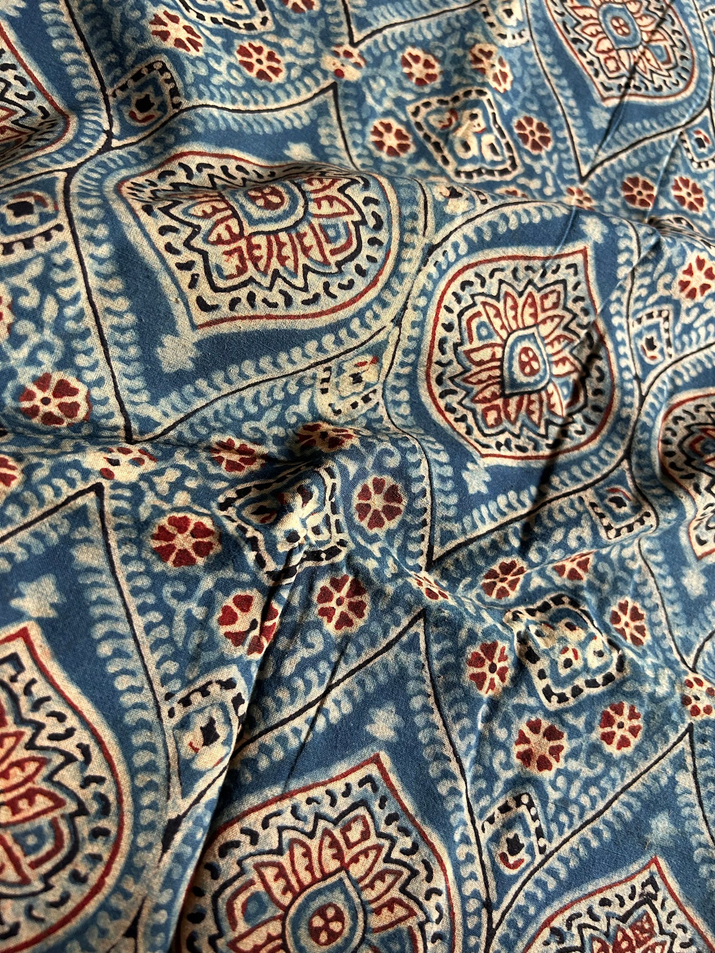 KOSI Handblock Printed Ajrakh cotton fabric