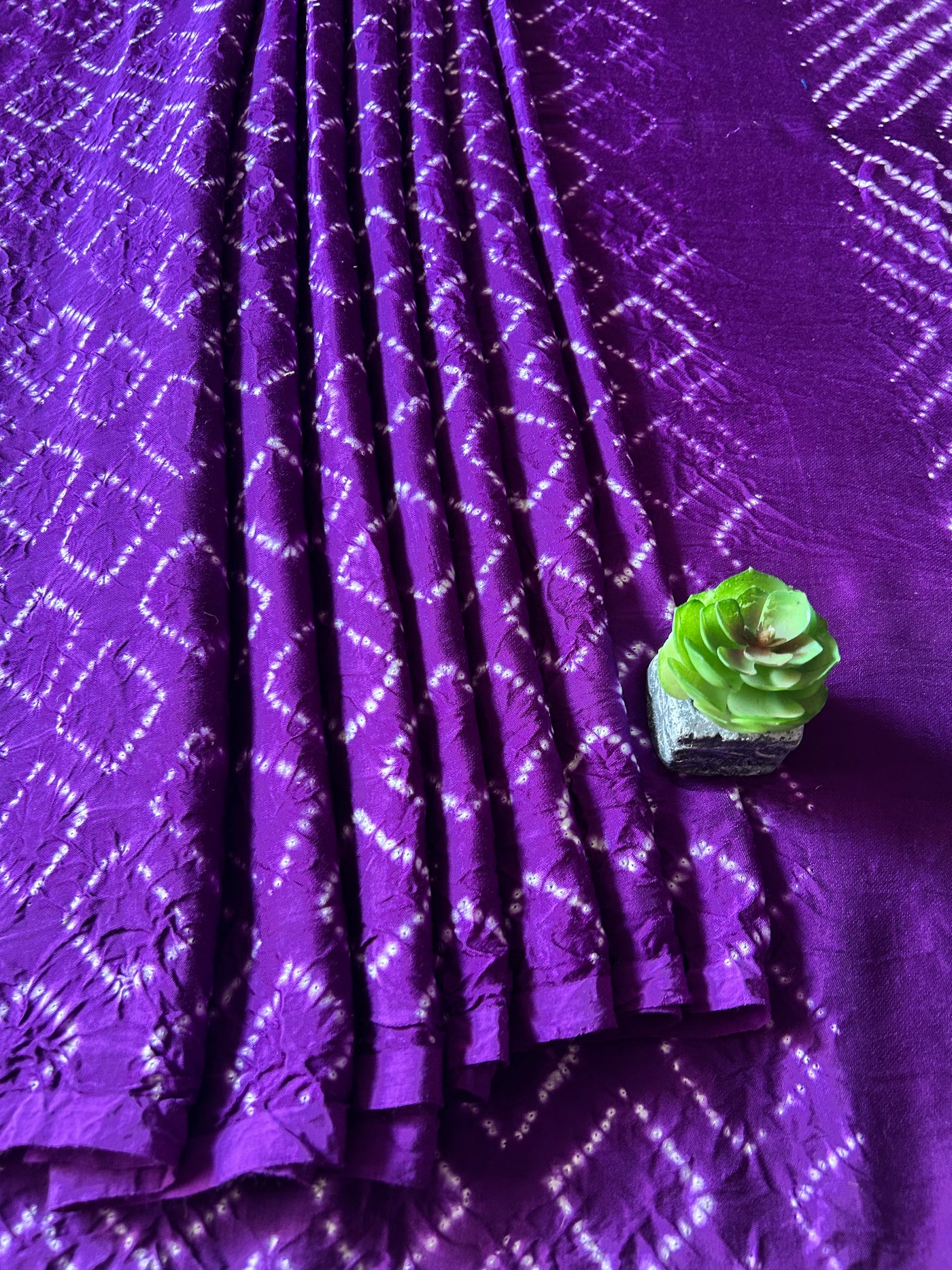 MANDAKINI: VIOLET,HANDMADE NUI SHIBORI MODAL SILK DESIGNER SAREE