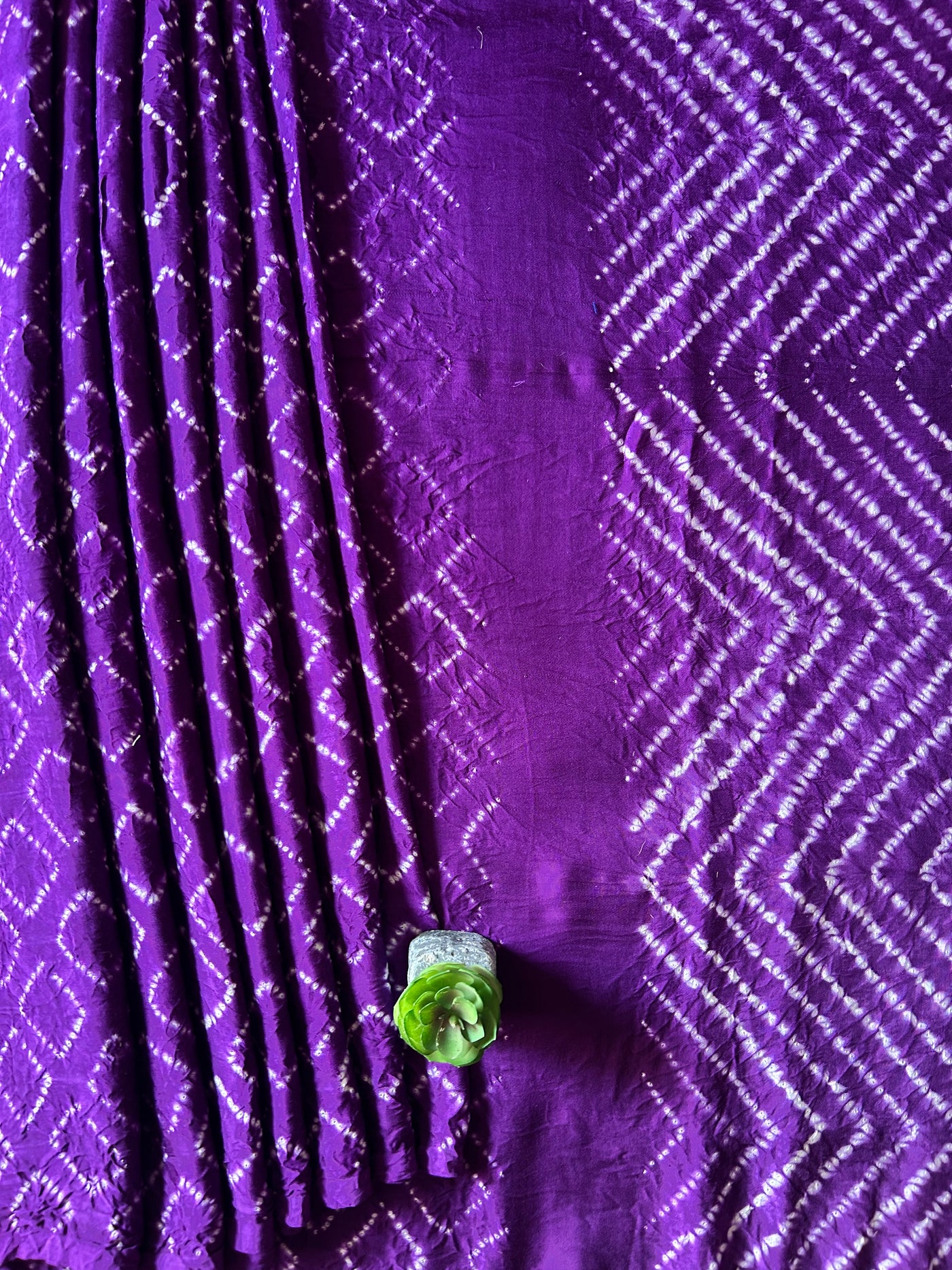 MANDAKINI: VIOLET,HANDMADE NUI SHIBORI MODAL SILK DESIGNER SAREE