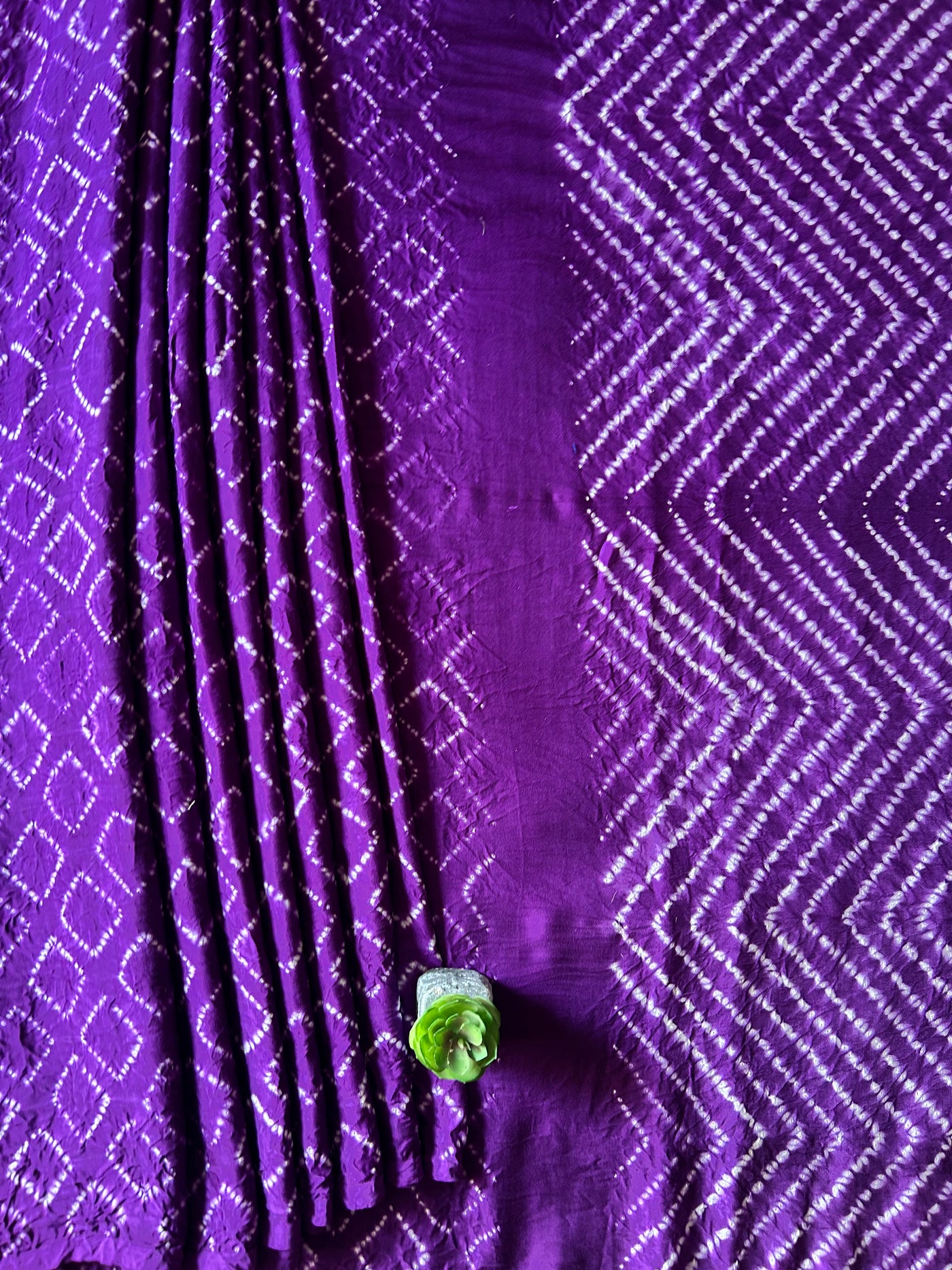 MANDAKINI: VIOLET,HANDMADE NUI SHIBORI MODAL SILK DESIGNER SAREE