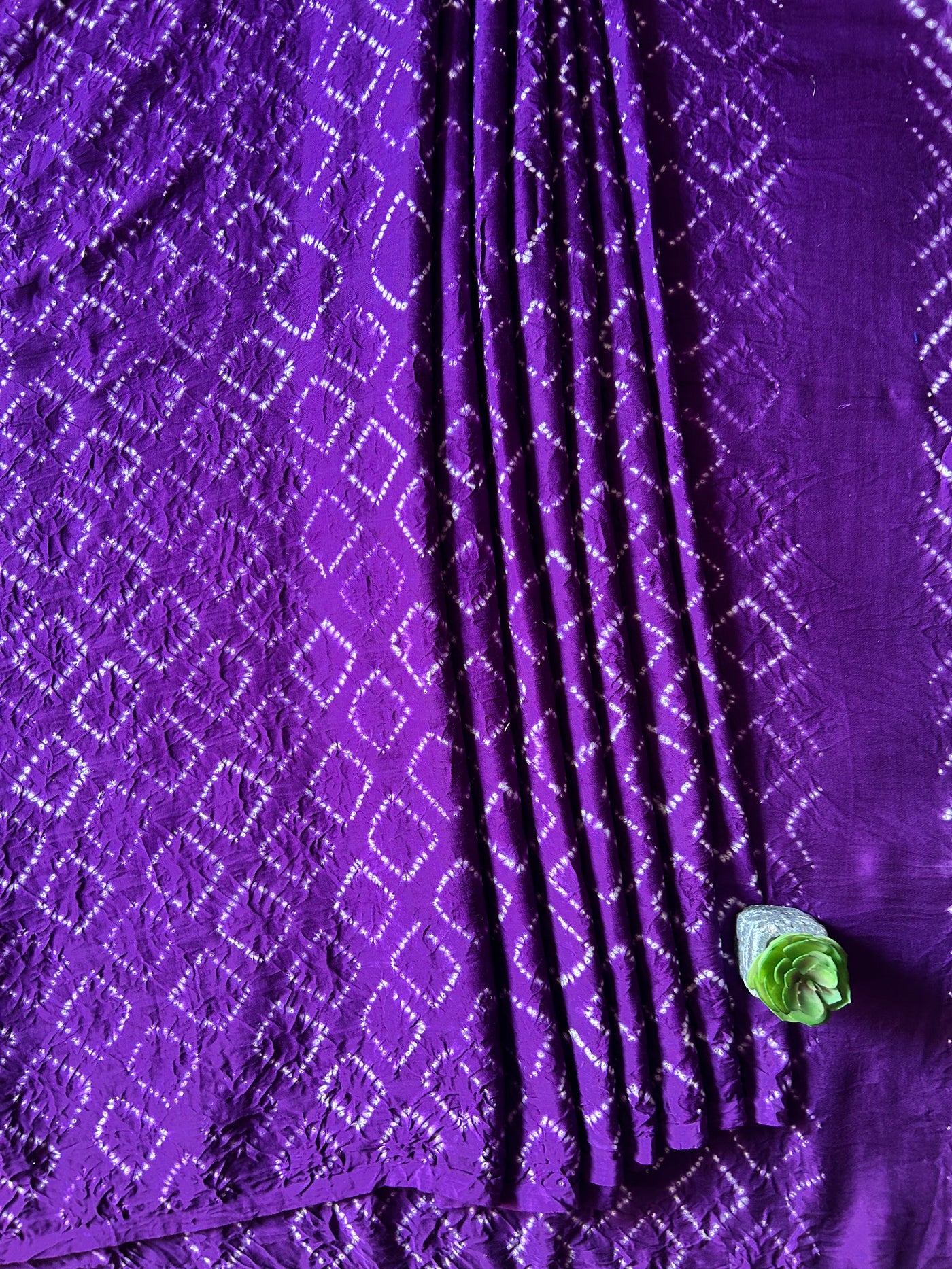 MANDAKINI: VIOLET,HANDMADE NUI SHIBORI MODAL SILK DESIGNER SAREE