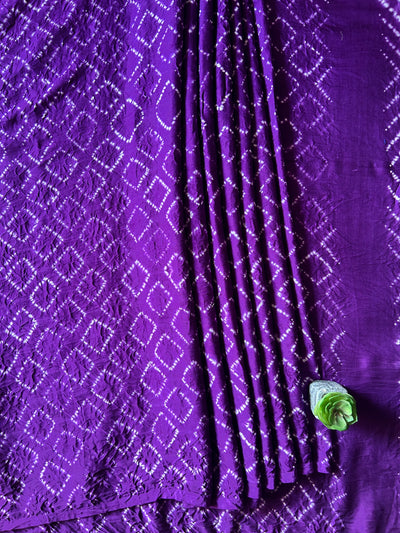 MANDAKINI: VIOLET,HANDMADE NUI SHIBORI MODAL SILK DESIGNER SAREE