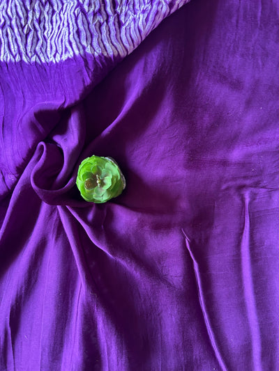 MANDAKINI: VIOLET,HANDMADE NUI SHIBORI MODAL SILK DESIGNER SAREE