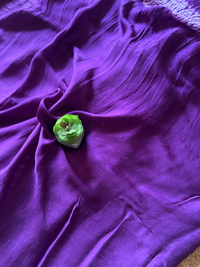 MANDAKINI: VIOLET,HANDMADE NUI SHIBORI MODAL SILK DESIGNER SAREE
