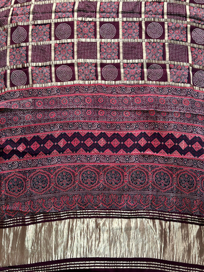 NAYANTAARA : Handmade Gharchola modal silk saree