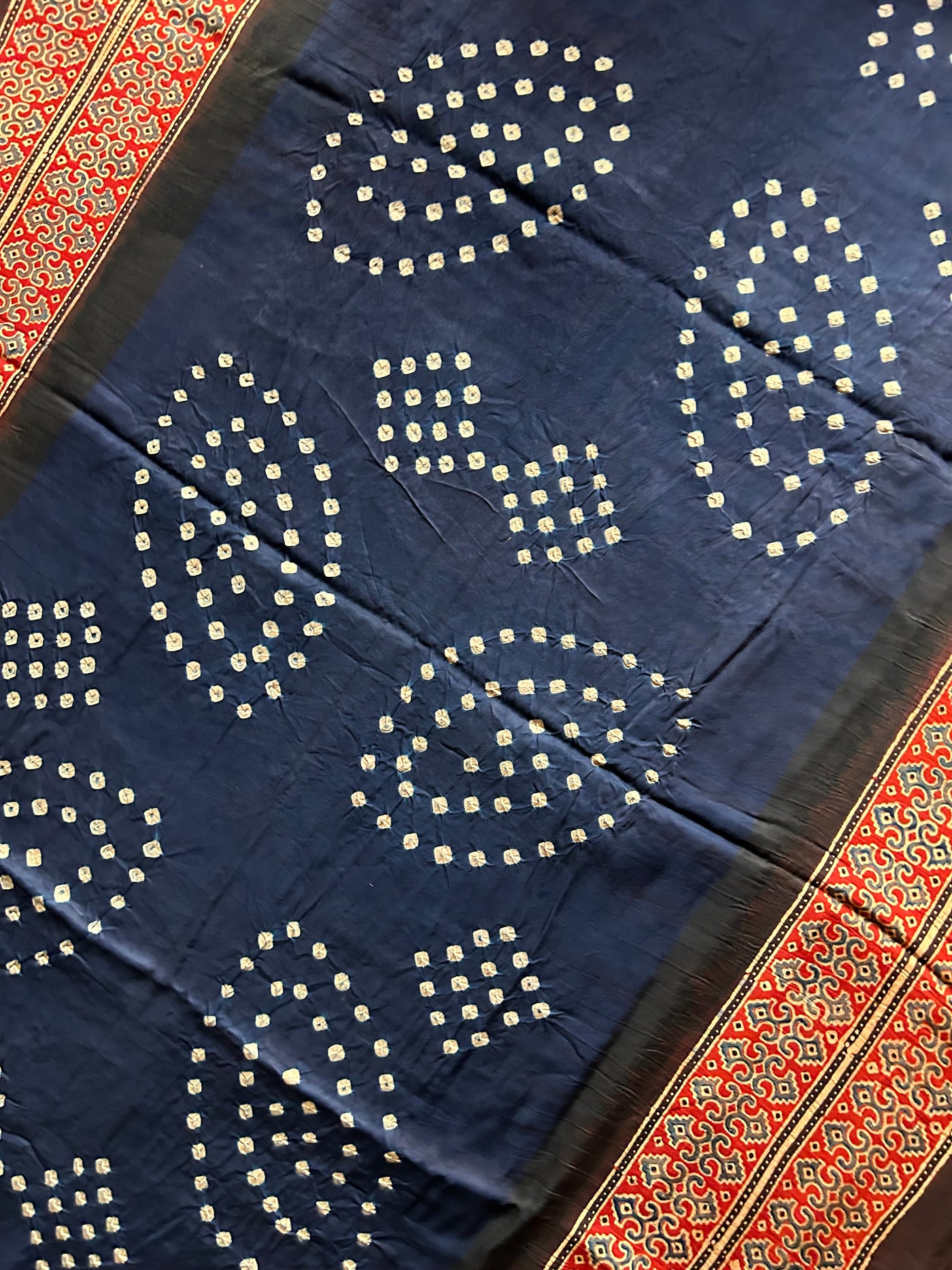 JHANKAR : AJRAKH BANDHEJ MODAL SILK SAREE