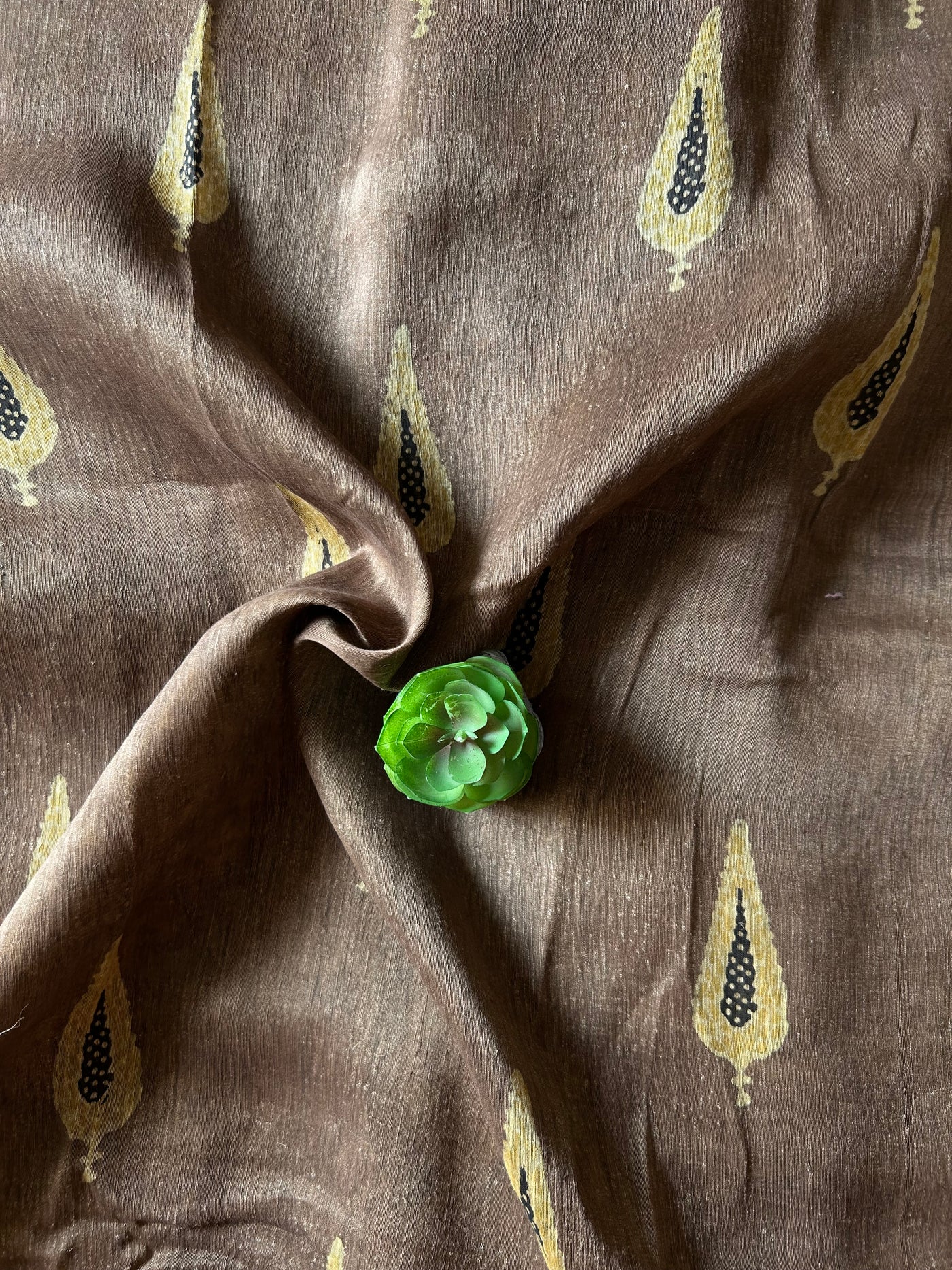 MOKSHA:HANDBLOCK AJRAKH PURE SILK-LINEN SAREE