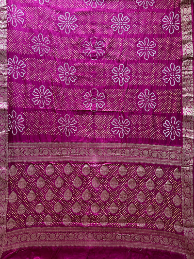 OJASWINI: HANDMADE PURE GAJJI SILK RAI DANA BANDHNI SAREE WITH TISSUE MEENAKARI  PALLU