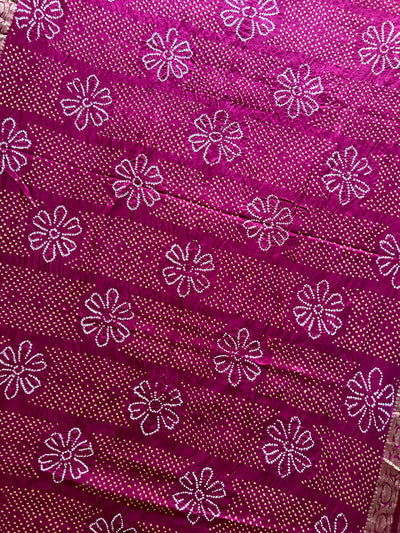 OJASWINI: HANDMADE PURE GAJJI SILK RAI DANA BANDHNI SAREE WITH TISSUE MEENAKARI  PALLU