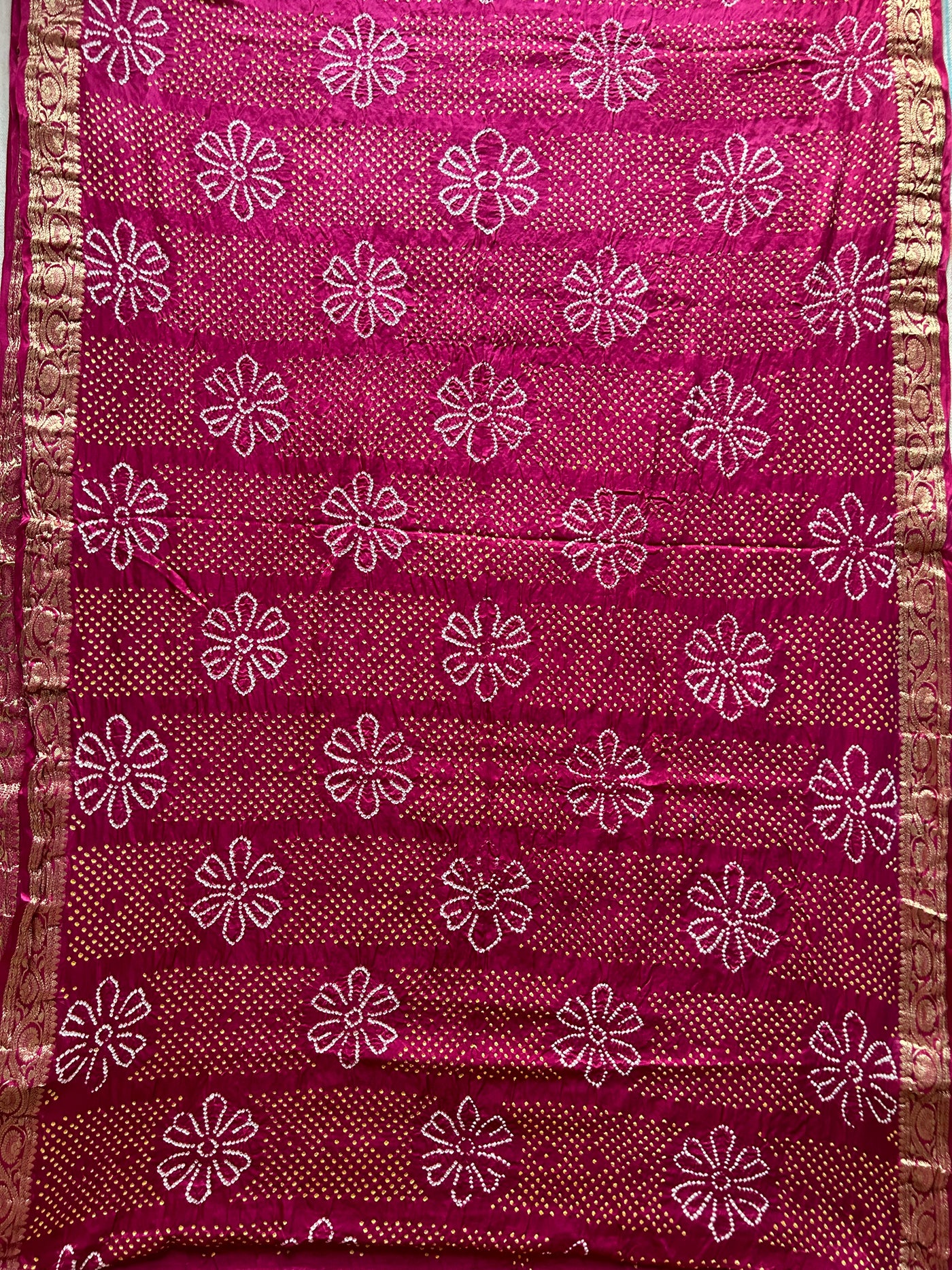 OJASWINI: HANDMADE PURE GAJJI SILK RAI DANA BANDHNI SAREE WITH TISSUE MEENAKARI  PALLU