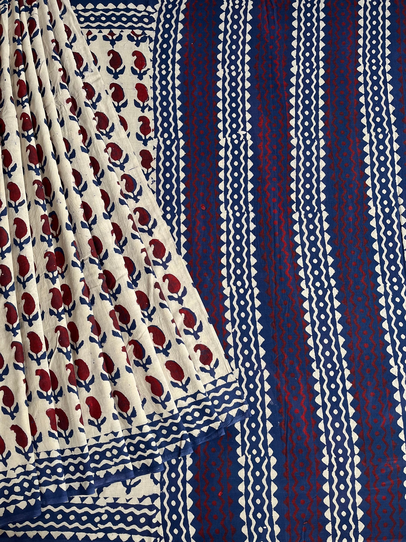 KUMKUM:Handmade Mul Cotton Saree