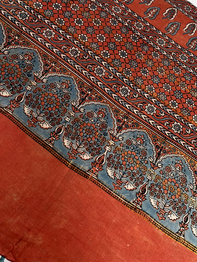 Rozana:Handblock printed ajrakh madurai cotton saree