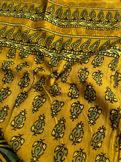 DIVISHA: Handblock printed ajrakh madurai cotton saree