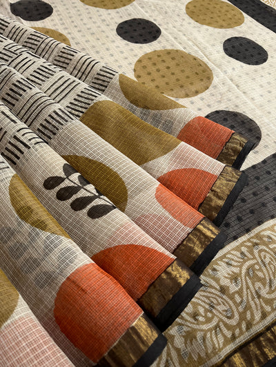 ANUBHA: Handmade Pure cotton Kota Doria Saree