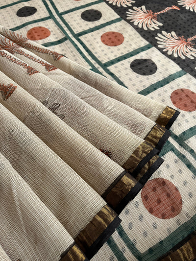 ARUNDHATI: Handmade Pure cotton Kota Doria Saree