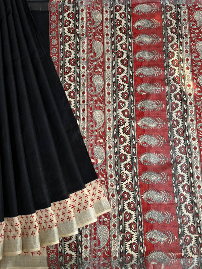 JHANVI: Handmade linen-cott saree