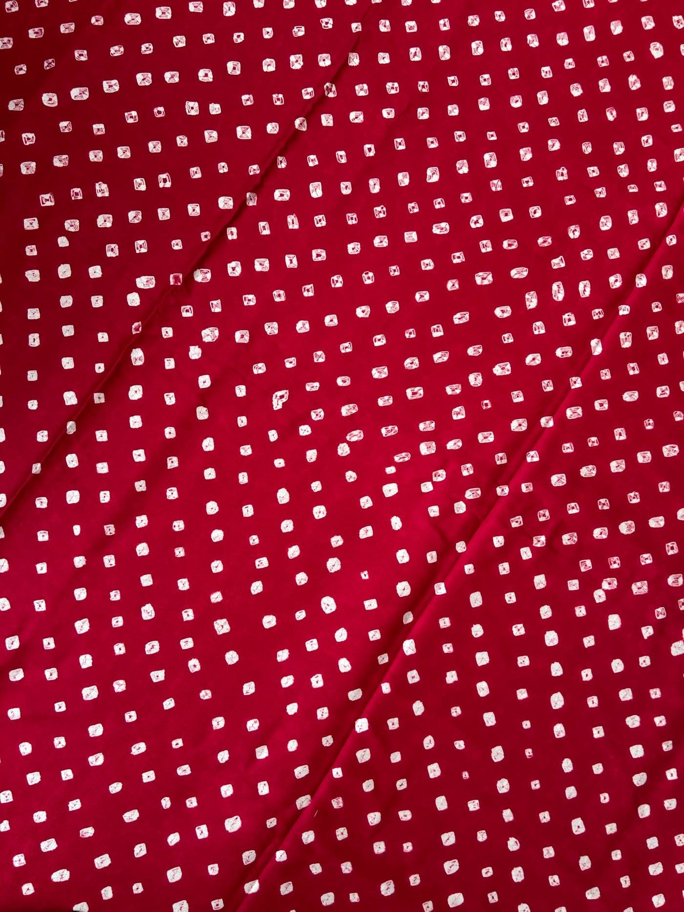 MAROON -  Hand made BHANDHANI Modal Silk Fabric