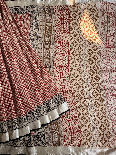 JYOTSNA: Handmade linen-cott saree