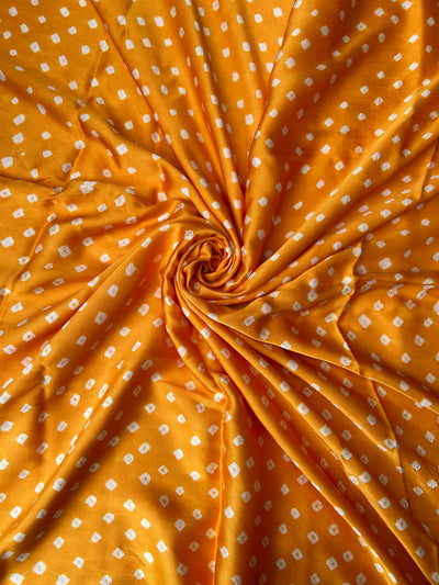 Sunny Yellow-  Hand made BHANDHANI Modal Silk Fabric