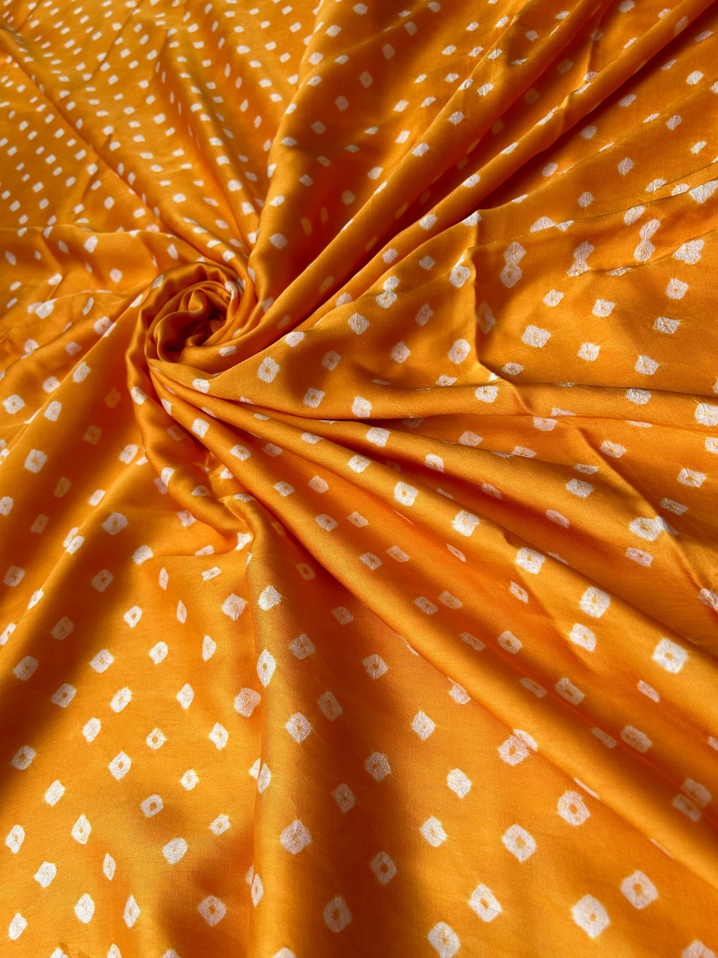 Sunny Yellow-  Hand made BHANDHANI Modal Silk Fabric