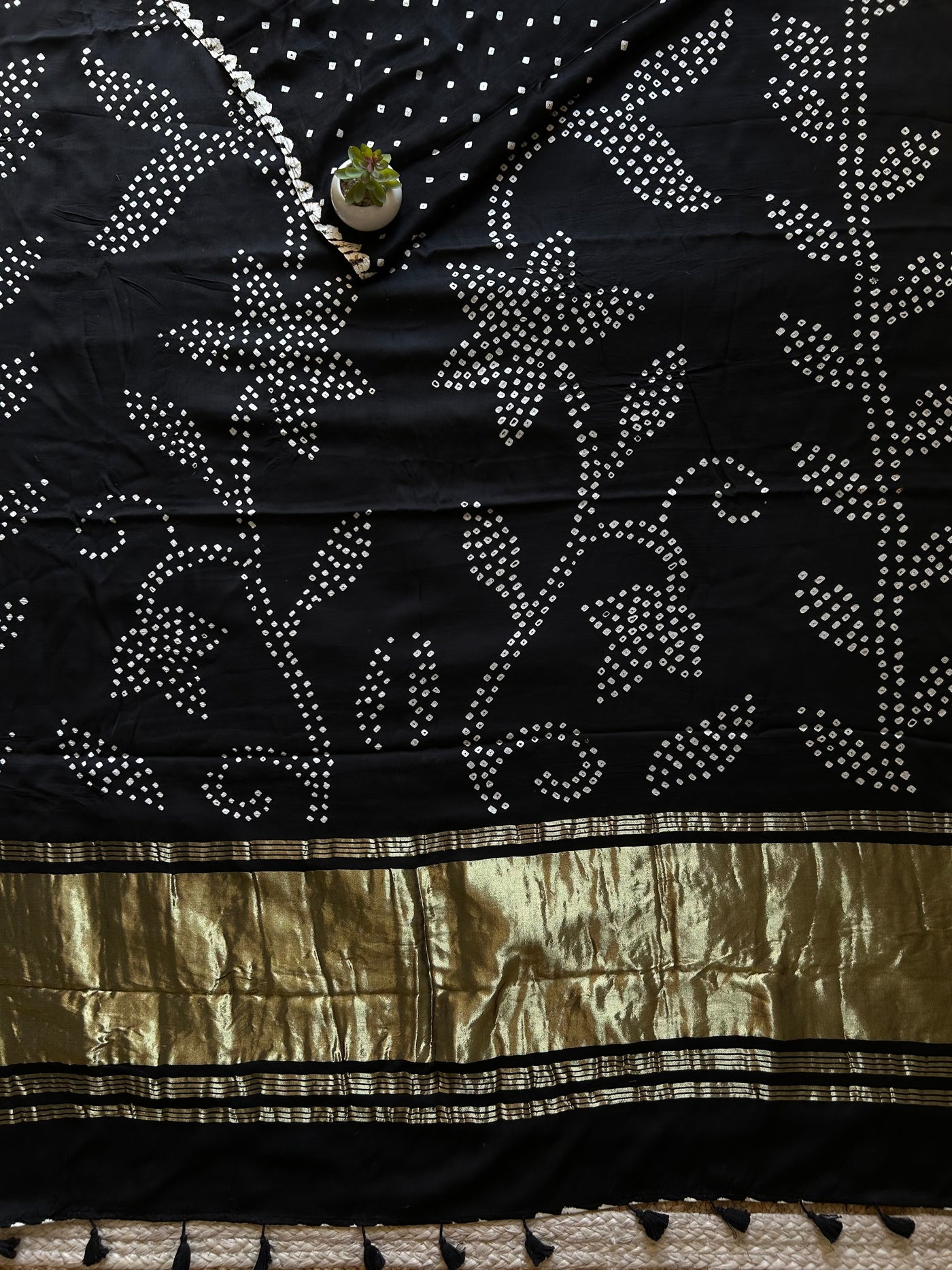 Kaushiki: Handmade Bandhni Modal Silk Saree