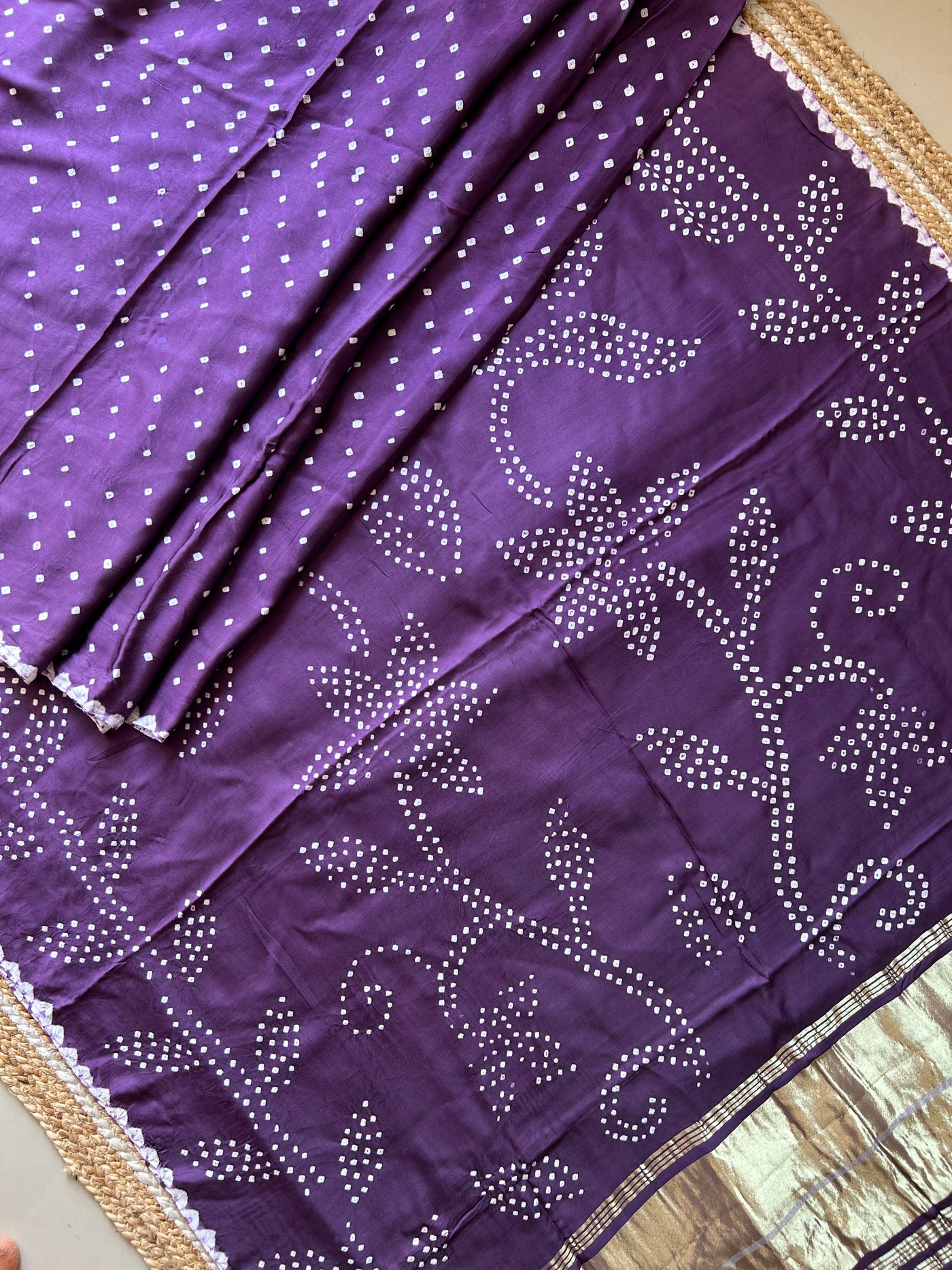 Mohini: Handmade Bandhni Modal Silk Saree