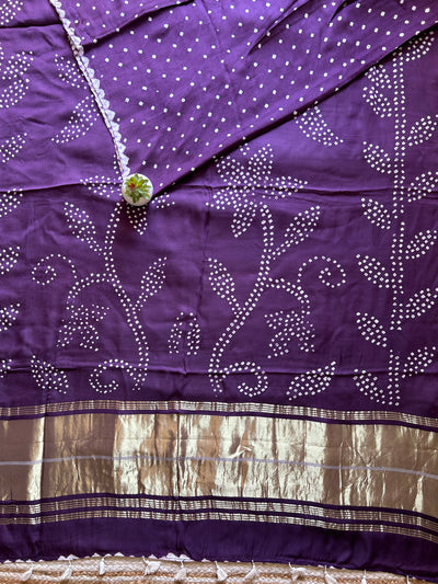 Mohini: Handmade Bandhni Modal Silk Saree