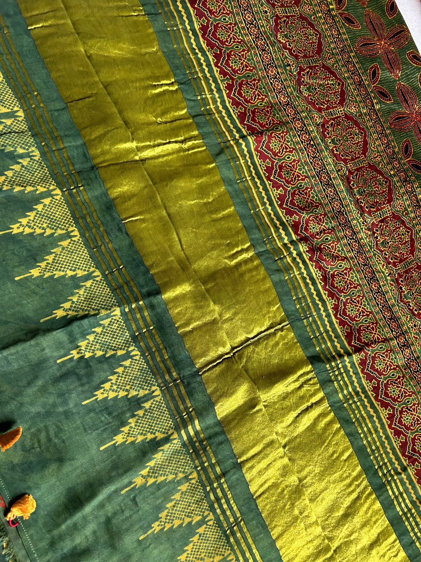 NISHABD :Handmade Gharchola Ajrakh Saree