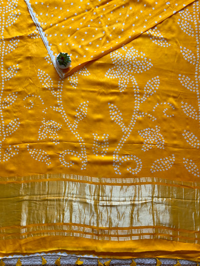 Dhara: Handmade Bandhni Modal Silk Saree