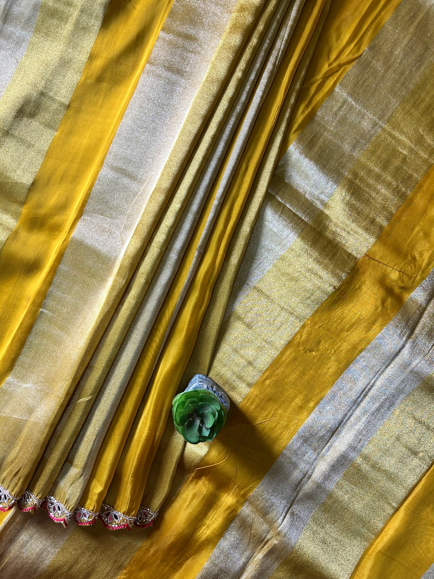 DAZZLING DIVA: PARTYWEAR TISSUE ORGANZA SAREE WITH HAND EMBROIDERY.
