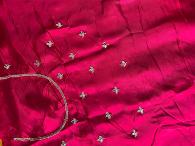 DAZZLING DIVA: PARTYWEAR TISSUE ORGANZA SAREE WITH HAND EMBROIDERY.