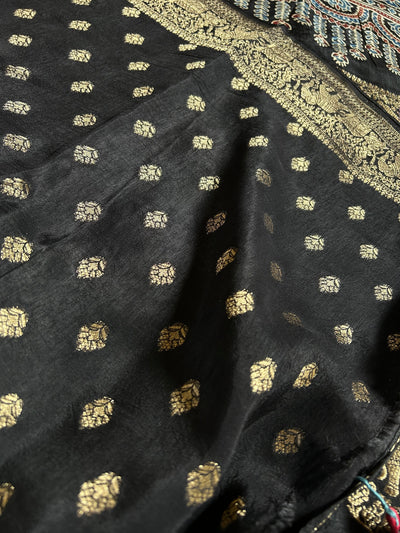 RIA: Premium DolaSilk Meenakari Pallu Ajrakh Saree