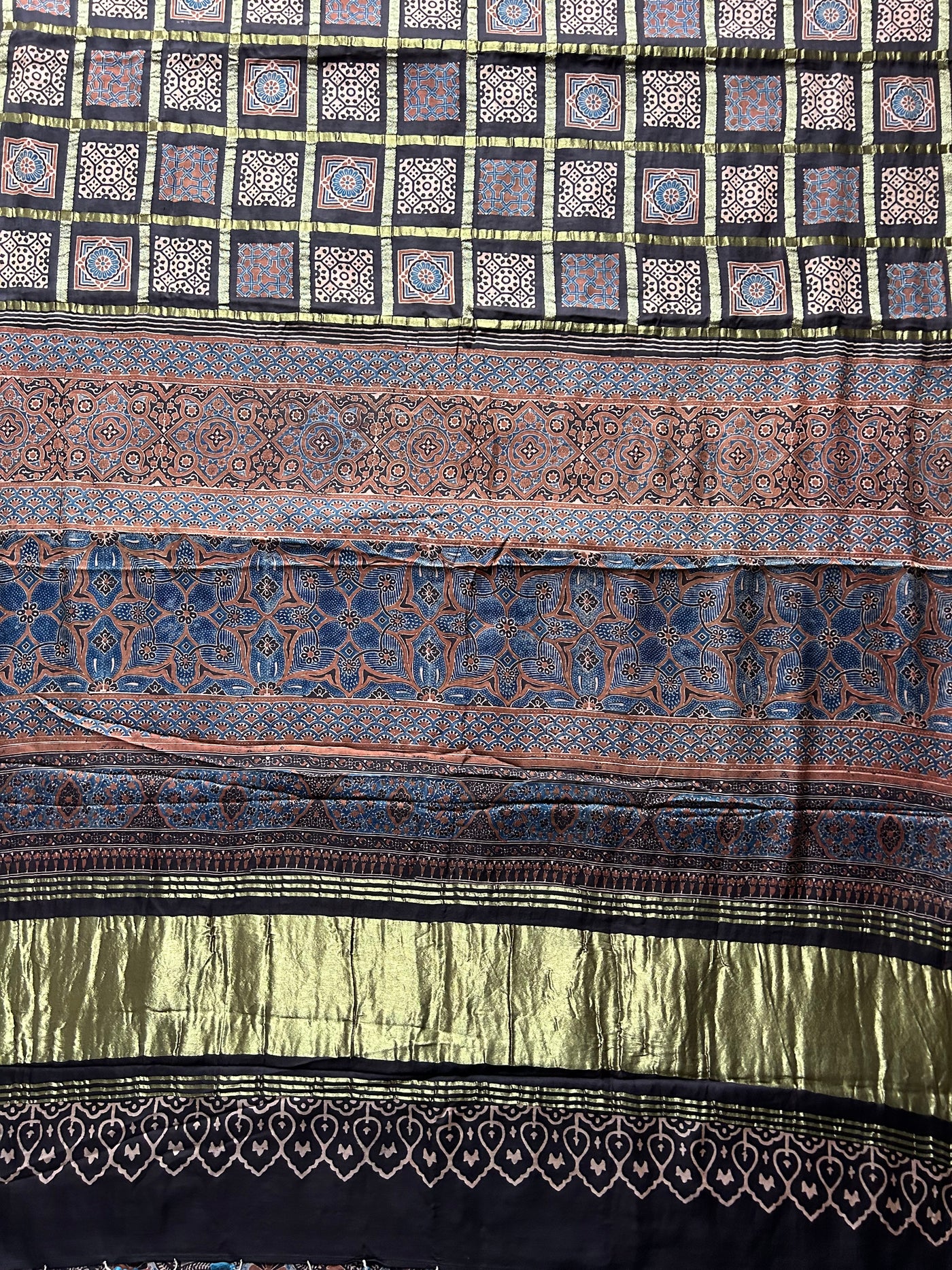 SULTANA: Handmade Gharchola Ajrakh Saree