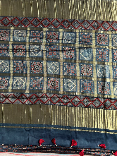 MRIDULA : Handmade Gharchola Ajrakh Saree