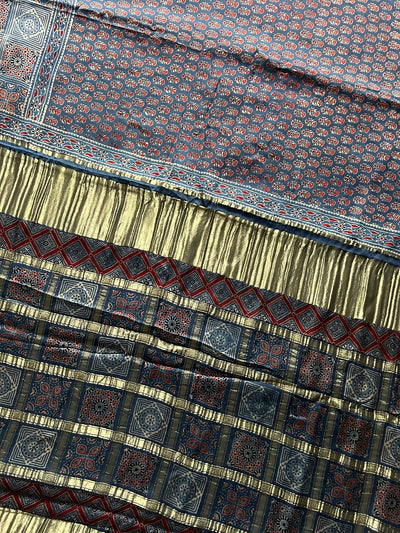 MRIDULA : Handmade Gharchola Ajrakh Saree