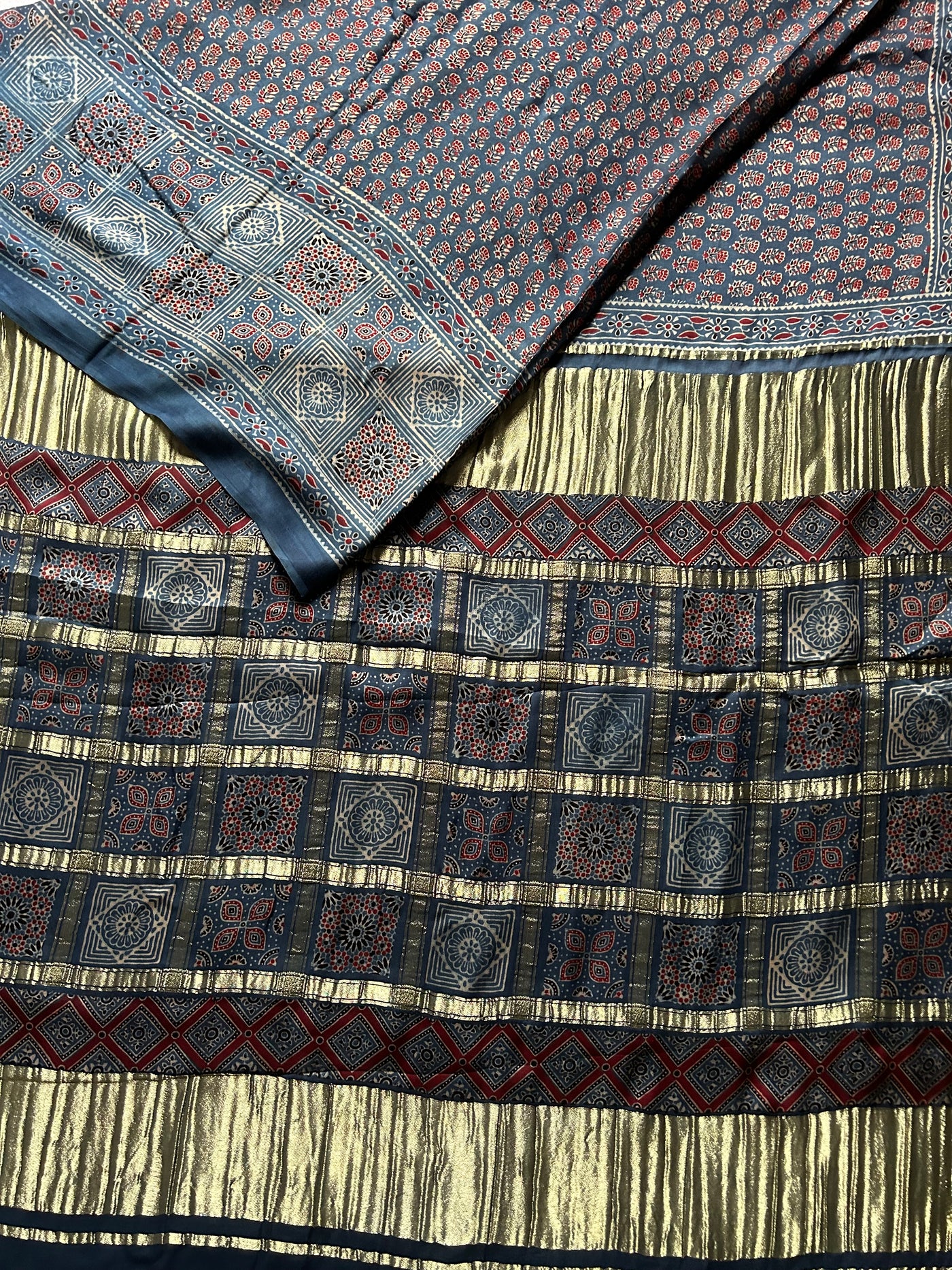 MRIDULA : Handmade Gharchola Ajrakh Saree