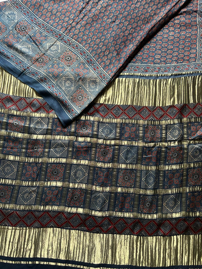 MRIDULA : Handmade Gharchola Ajrakh Saree