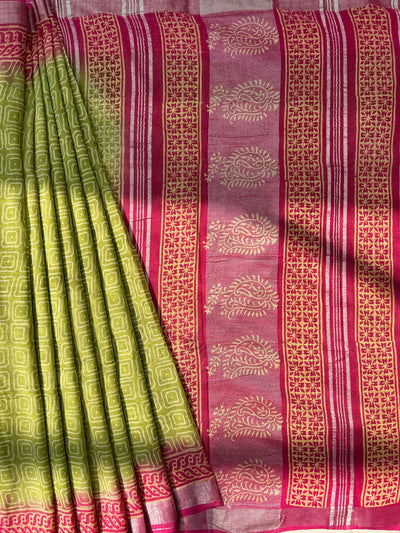 MOJITO : Handmade linen-cott saree